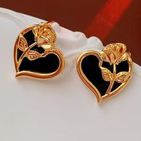 Wholesale Jewelry Elegant Simple Style Shiny Flower Alloy Rhinestones 24k Gold Plated Plating Inlay Ear Studs main image 8