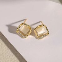 Wholesale Jewelry Elegant Simple Style Shiny Flower Alloy Rhinestones 24k Gold Plated Plating Inlay Ear Studs main image 11