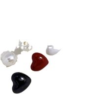 1 Pair Simple Style Heart Shape Drip Glazed Plating Copper Ear Studs main image 2