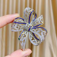 Glam Bow Knot Copper Inlay Zircon Women's Brooches main image 5