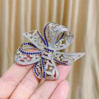 Glam Bow Knot Copper Inlay Zircon Women's Brooches main image 4