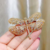 Glam Dragonfly Copper Inlay Zircon Women's Brooches main image 5