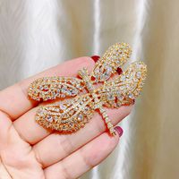 Glam Dragonfly Copper Inlay Zircon Women's Brooches main image 3