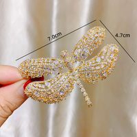 Glamour Libellule Le Cuivre Incruster Zircon Femmes Broches main image 2