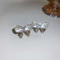 1 Pair Sweet Heart Shape Flower Plating Inlay Artificial Crystal Artificial Diamond Crystal Gold Plated Earrings sku image 9
