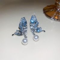 1 Paar Süss Herzform Blume Überzug Inlay Künstlicher Kristall Künstlicher Diamant Kristall Vergoldet Ohrringe sku image 1