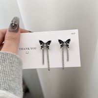 1 Pair Simple Style Butterfly Alloy Drop Earrings sku image 2