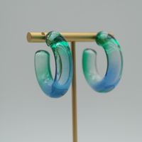 1 Pair Elegant Sweet Solid Color Stoving Varnish Arylic Hoop Earrings sku image 1