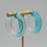 1 Pair Elegant Sweet Solid Color Stoving Varnish Arylic Hoop Earrings sku image 27