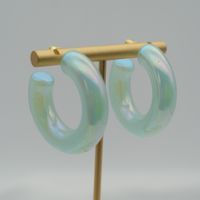 1 Pair Elegant Sweet Solid Color Stoving Varnish Arylic Hoop Earrings sku image 31