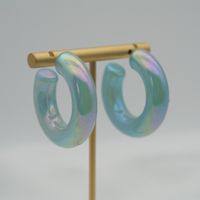 1 Pair Elegant Sweet Solid Color Stoving Varnish Arylic Hoop Earrings sku image 5
