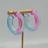 1 Pair Elegant Sweet Solid Color Stoving Varnish Arylic Hoop Earrings sku image 6
