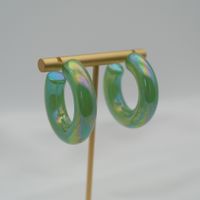 1 Pair Elegant Sweet Solid Color Stoving Varnish Arylic Hoop Earrings sku image 33