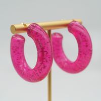 1 Pair Elegant Sweet Solid Color Stoving Varnish Arylic Hoop Earrings sku image 11