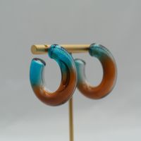 1 Pair Elegant Sweet Solid Color Stoving Varnish Arylic Hoop Earrings sku image 10