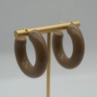 1 Pair Elegant Sweet Solid Color Stoving Varnish Arylic Hoop Earrings sku image 21