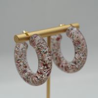 1 Pair Elegant Sweet Solid Color Stoving Varnish Arylic Hoop Earrings sku image 12