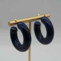 1 Pair Elegant Sweet Solid Color Stoving Varnish Arylic Hoop Earrings sku image 23