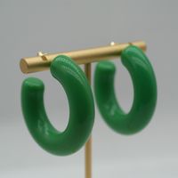 1 Pair Elegant Sweet Solid Color Stoving Varnish Arylic Hoop Earrings sku image 13