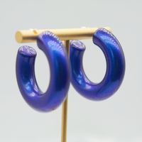 1 Pair Elegant Sweet Solid Color Stoving Varnish Arylic Hoop Earrings sku image 16