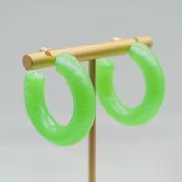 1 Pair Elegant Sweet Solid Color Stoving Varnish Arylic Hoop Earrings sku image 15