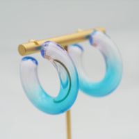 1 Pair Elegant Sweet Solid Color Stoving Varnish Arylic Hoop Earrings sku image 14