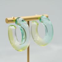 1 Pair Elegant Sweet Solid Color Stoving Varnish Arylic Hoop Earrings sku image 17