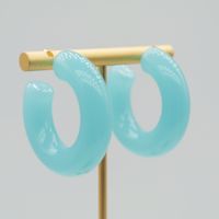 1 Pair Elegant Sweet Solid Color Stoving Varnish Arylic Hoop Earrings sku image 18