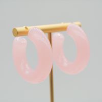 1 Pair Elegant Sweet Solid Color Stoving Varnish Arylic Hoop Earrings sku image 19