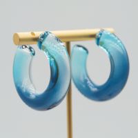 1 Pair Elegant Sweet Solid Color Stoving Varnish Arylic Hoop Earrings sku image 20