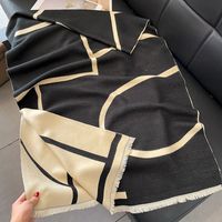 Women's Casual Simple Style Lines Polyester Shawl sku image 1