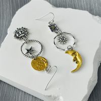 1 Pair Retro Sun Star Moon Plating Alloy Silver Plated Ear Hook main image 3