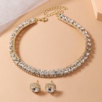 Elegant Glam Luxurious Geometric Alloy Inlay Rhinestones Women's Earrings Necklace main image 6