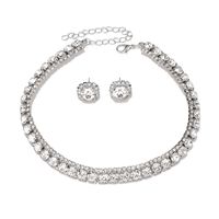 Elegante Glamour Lujoso Geométrico Aleación Embutido Diamantes De Imitación Mujeres Aretes Collar main image 4
