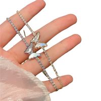 Simple Style Butterfly Copper Inlay Shell Zircon Bracelets main image 3