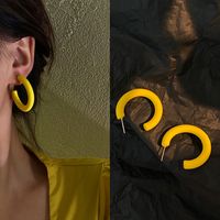 1 Pair Basic C Shape Plating Alloy Earrings sku image 4
