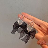 1 Pair Sweet Bow Knot Plating Inlay Alloy Artificial Gemstones Drop Earrings sku image 1