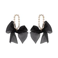 1 Pair Sweet Bow Knot Plating Inlay Alloy Artificial Gemstones Drop Earrings main image 2