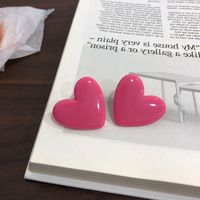 Wholesale Jewelry Basic Heart Shape Resin Polishing Ear Studs sku image 1