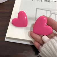 Wholesale Jewelry Basic Heart Shape Resin Polishing Ear Studs main image 1
