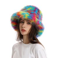 Women's Cute Colorful Plush Wide Eaves Bucket Hat main image 3