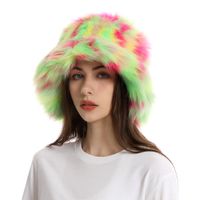 Women's Cute Colorful Plush Wide Eaves Bucket Hat sku image 8