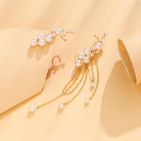 1 Pair Baroque Style Wings Plating Alloy Artificial Pearls Gold Plated Drop Earrings main image 3