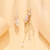 1 Pair Baroque Style Wings Plating Alloy Artificial Pearls Gold Plated Drop Earrings main image 4