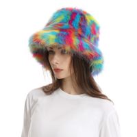 Women's Cute Colorful Plush Wide Eaves Bucket Hat main image 4