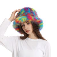 Women's Cute Colorful Plush Wide Eaves Bucket Hat main image 5