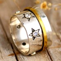 Vintage Style Star Alloy Plating Inlay Zircon Women's Rings main image 1