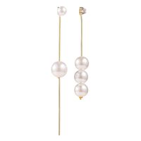 1 Pair Elegant Simple Style Geometric Inlay Artificial Pearl Alloy Rhinestones Drop Earrings main image 2