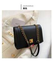 Women's Medium All Seasons Pu Leather Solid Color Classic Style Square Zipper Shoulder Bag sku image 3