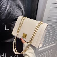 Women's Medium All Seasons Pu Leather Solid Color Classic Style Square Zipper Shoulder Bag sku image 4